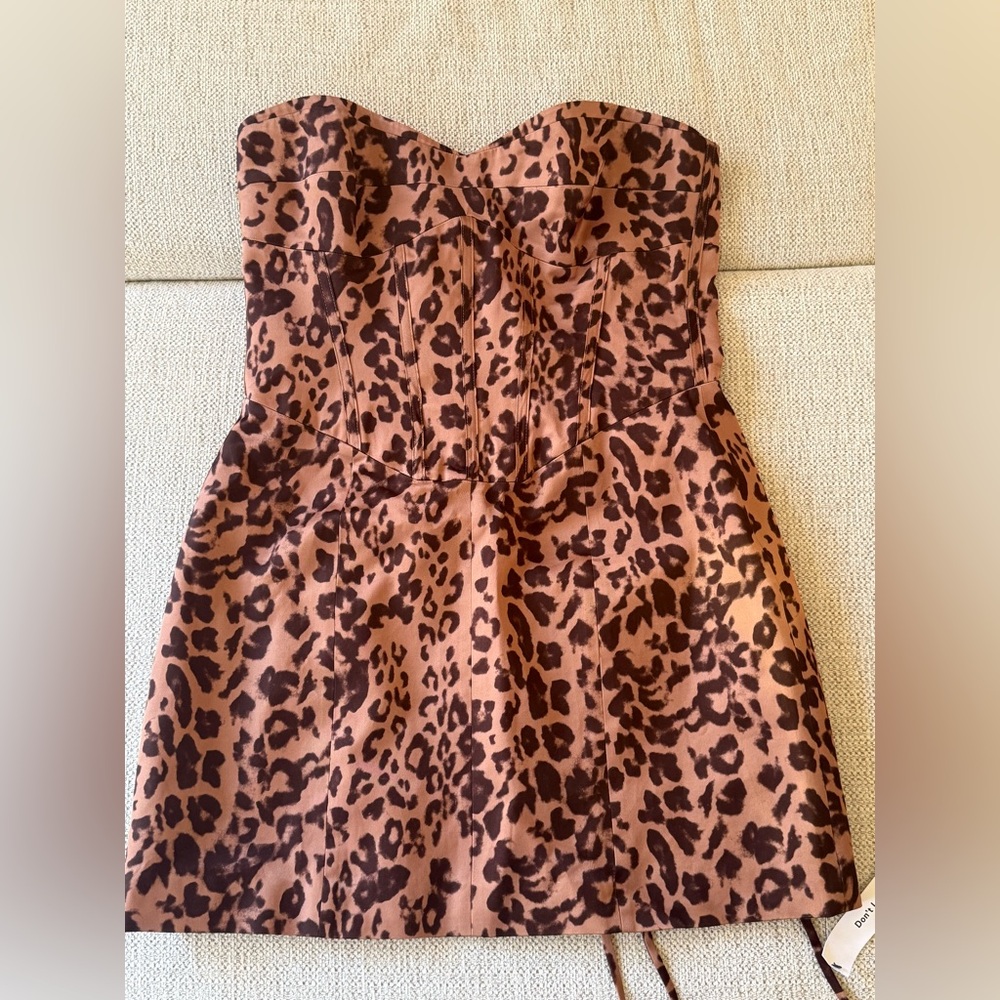 Reformation Pacie Satin Dress- Leopard print